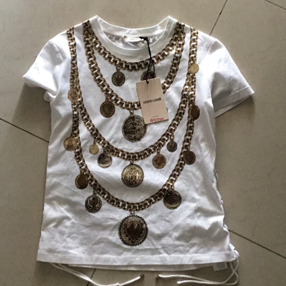 Vintage Roberto Cavalli white tee shirt